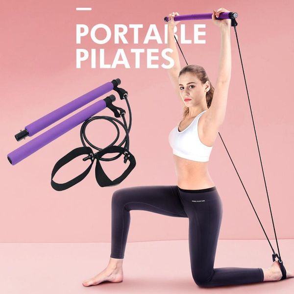 

multifunction pilates bar rod yoga resistance bands portable fitness equipment pilates-style exercise stick home gym workout