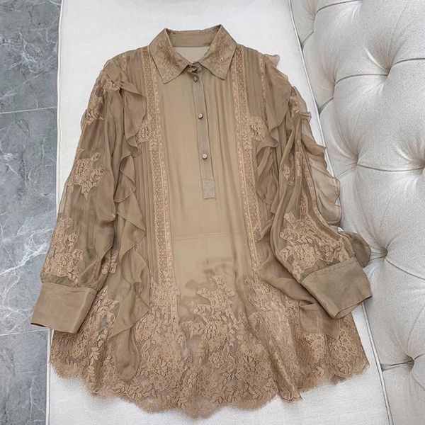 

casual dresses summer fashion women blouse dress elegant long sleeve lace shirt autumn female mini, Black;gray