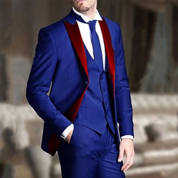 

men's suits & blazers design custom made slim fit mens fashion gold embroidery dress suit purple wedding groom tuxedo costume handsome, White;black
