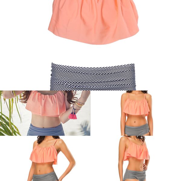 

ruffle solid frh 2020 bikini women's new mini color swimsuit2021, White;black