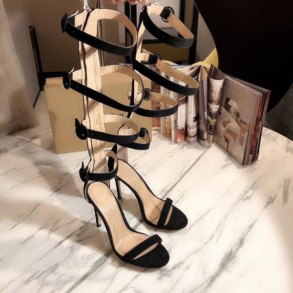 

women cashmere patchwork leather roman boots buckle motorcycle 10.5cm, Black