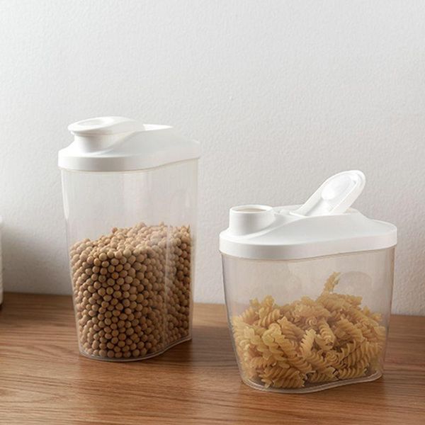 

storage bottles & jars 1000/1500ml food container plastic kitchen grain multigrain milk dispenser transparent tank sealed