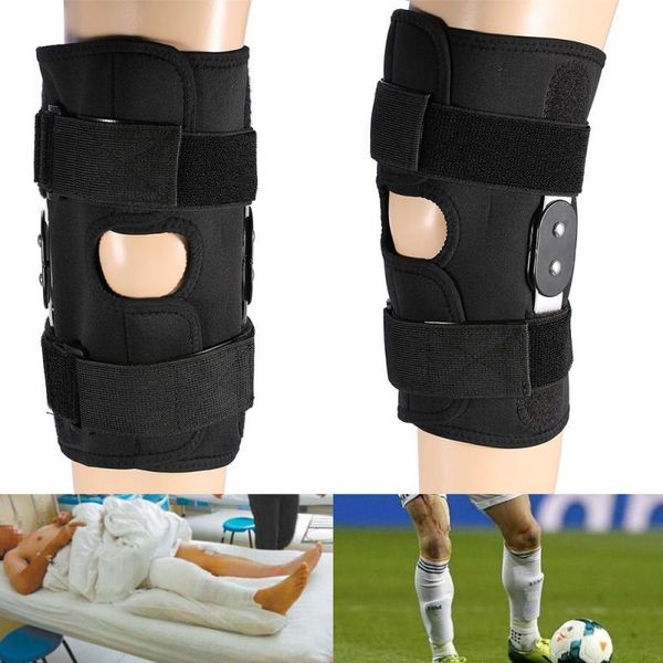 

elbow & knee pads adjustable support pad patella brace protector kneepad compression sleeve hole arthritis joint leg hinged, Black;gray