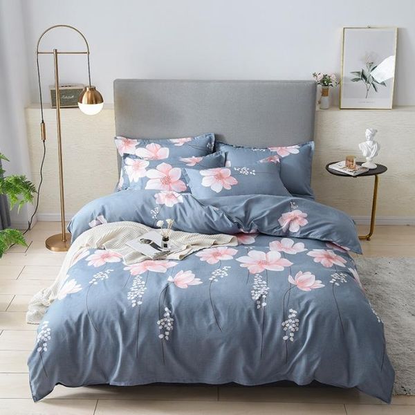 

bedding sets purple flower printing pattern duvet set 3/4 pieces bedclothes bed sheet pillowcase comforter cover for kids and adults oceania