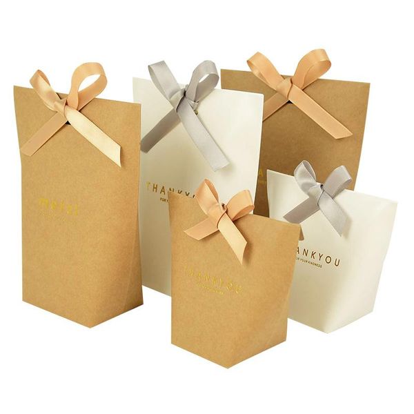 

pcs ribbon kraft paper bag candy box birthday wedding party gift decoration supplies baby shower wrap
