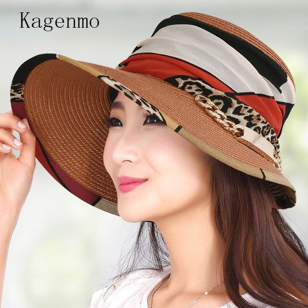 

kagenmo big sun hat summer women's sunbonnet sunscreen anti-uv beach cap strawhat wide brim hats, Blue;gray