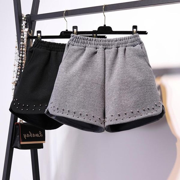 

autumn winter wmen woolen shorts female korean style wide leg high waist slim fashion causal boots q404 women's, White;black