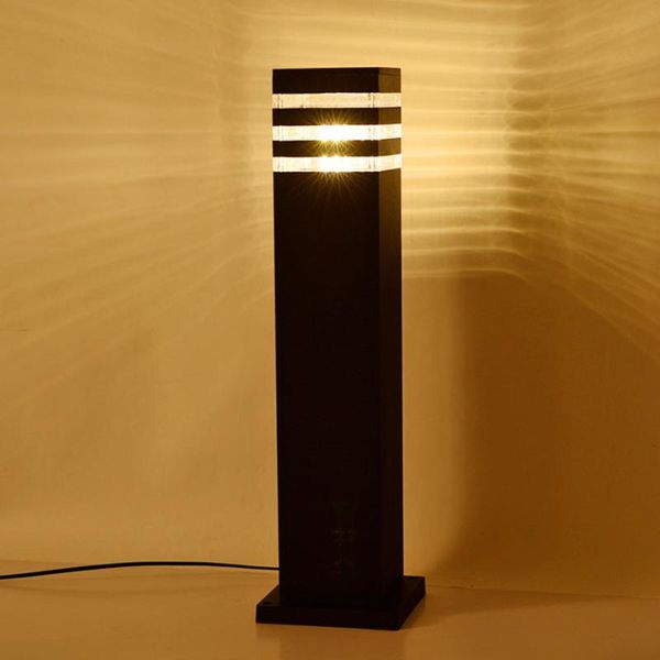 

thrisdar e27 12w waterproof led garden lawn lamp modern aluminum pillar light outdoor courtyard landscape bollards lamps