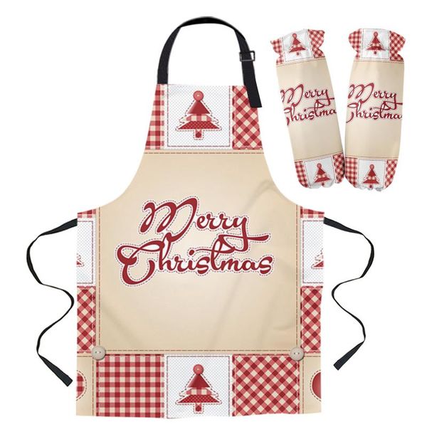 

aprons christmas plaid tree love apron kitchen baking accessories for women cooking