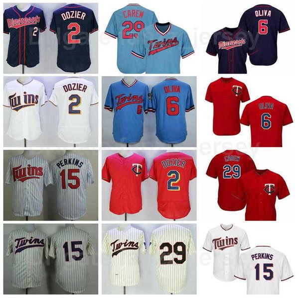 

retro 29 rod carew jersey 1969 1972 1987 1991 vintage baseball 2 brian dozier 6 tony oliva 15 glen perkins stitched navy blue red white grey, Blue;black