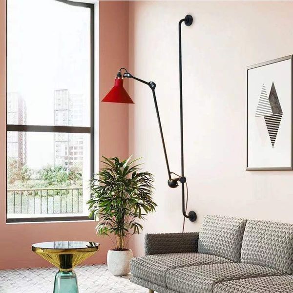 

european retro industrial rotary led wall lamp large 120cm metal spray paint living room dining bedroom study ind