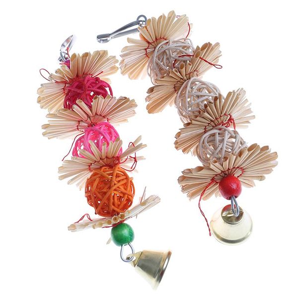

other bird supplies colorful parrot chew strands bite teeth griiding ball bell attractive parakeet toys