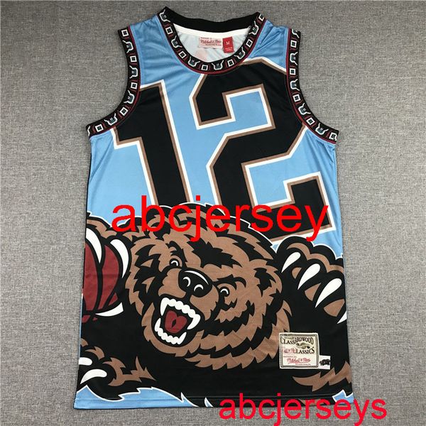 

12# morant 2020 blue print basketball jersey men's s,m,l,xl, vest, Black