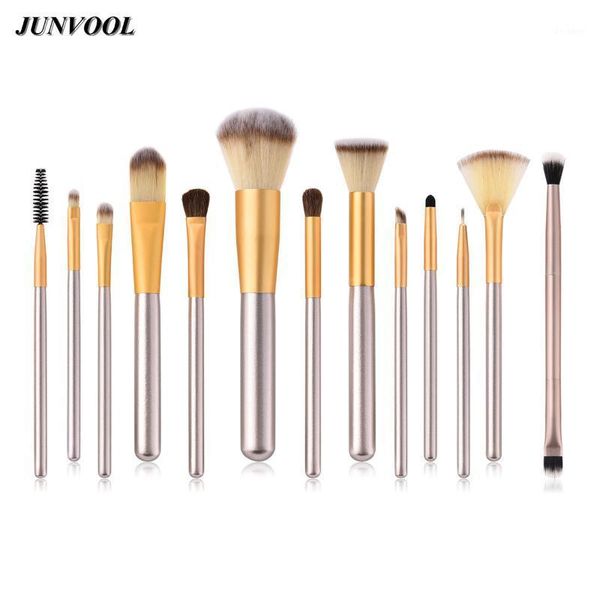 

pro soft champagne gold 13pcs makeup brushes beauty cosmetic make up tools eyeshadow blush blending concealer brush maquillaje1