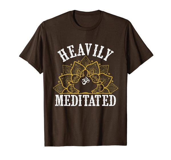 

funny heavily meditated yoga meditation t-shirt, White;black