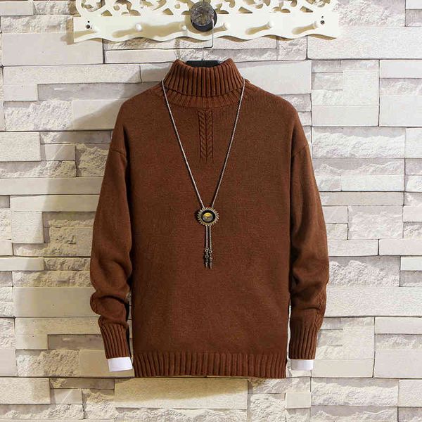 

men's polos male high-collar sweater, casual korean solid-colored knitted or crocheted, harajuku , male i2cr, White;black