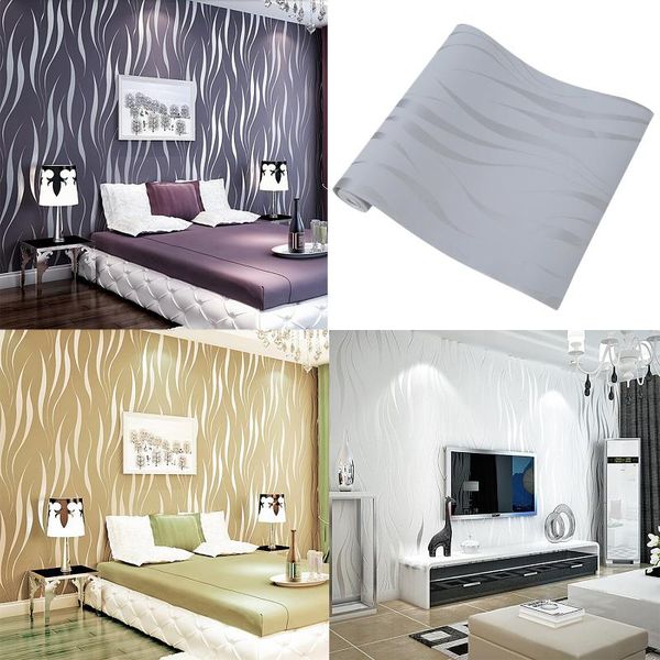 

wallpapers stripe wave non-woven background wallpaper
