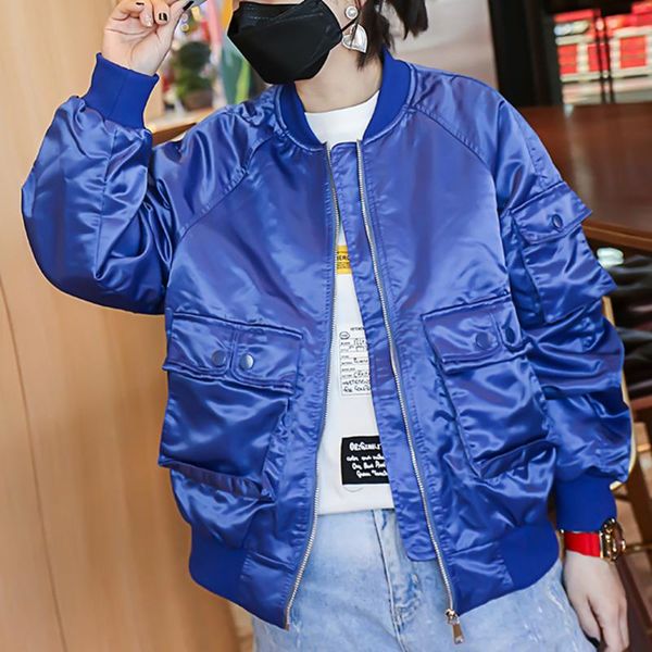 

women's jackets [ewq] korea chic casual trend women zipper pleated loose fashion green long-sleeved baseball uniform jacket autumn 2021, Black;brown