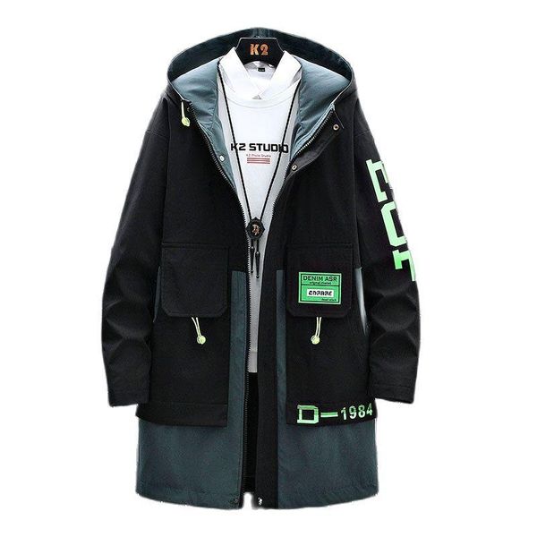 

men's jackets kolmakov 2021 spring and autumn jacket medium to long windbreaker hooded casual male coat 3 color size m-3xl, Black;brown