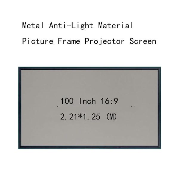 

projection screens thinyou wall mounted 100 inch 16:9 picture frame metal anti-light material 4.5 cm hd projector screen