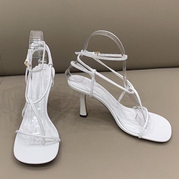 

fashion elegant square toe sandals summer brand design high heels women shoes luxury solid buckle-up female, Black