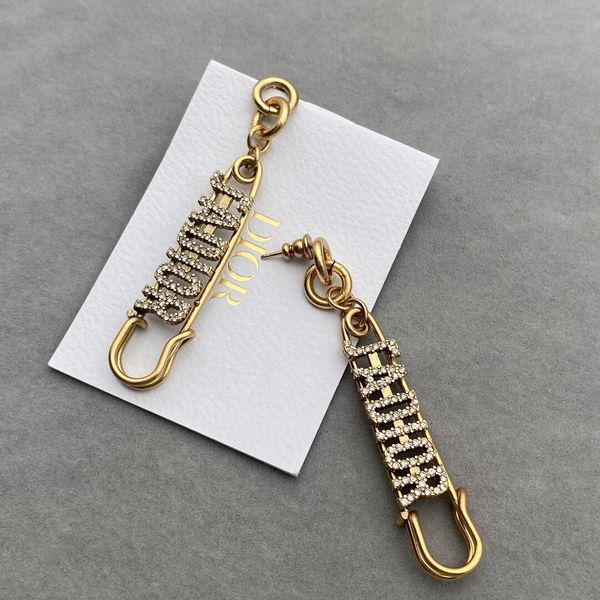 

backs earrings d family 21 spring and summer products letter with diamond tassel long s925 silver needle personality temperament star same, White