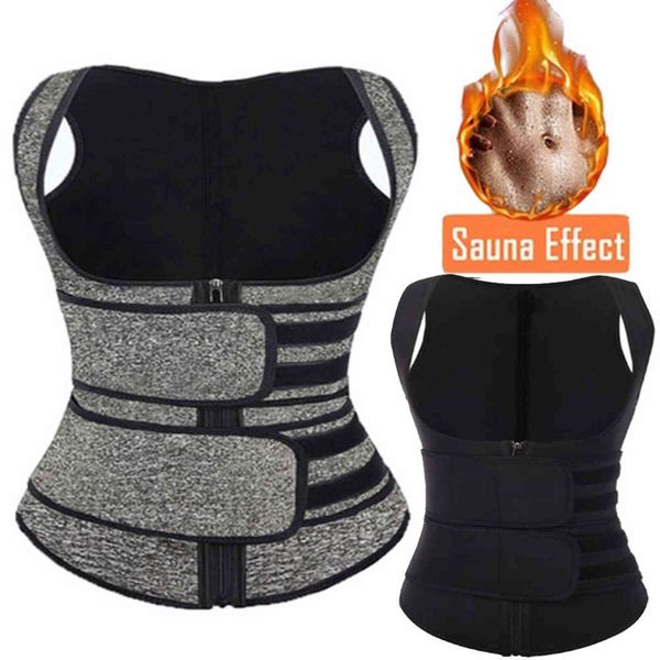 Frauen Body Shaper Taille Trainer Neopren Sauna Schweiß Weste Abnehmen Trimmer Fitness Korsett Workout Modellierung Gurt Shapewear 211112