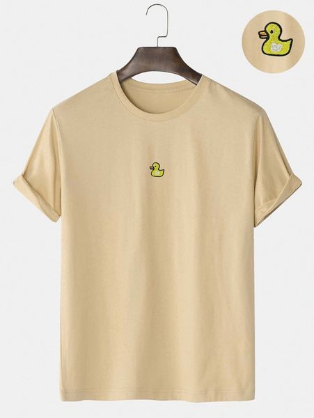 

men duck embroidery tee o1re#, White;black