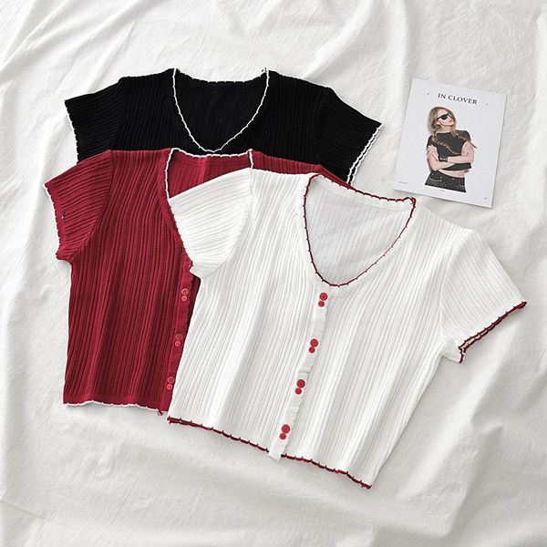 

women's tanks & camis morality show thin nifty midriff design feeling small and pure fresh short sleeve unlined upper garment frock, White