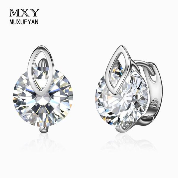 

hoop & huggie 925 sterling silver cute mini lips earrings shine zircon for women unique fine jewelry girl gifts 2021 trend muxueyan, Golden;silver