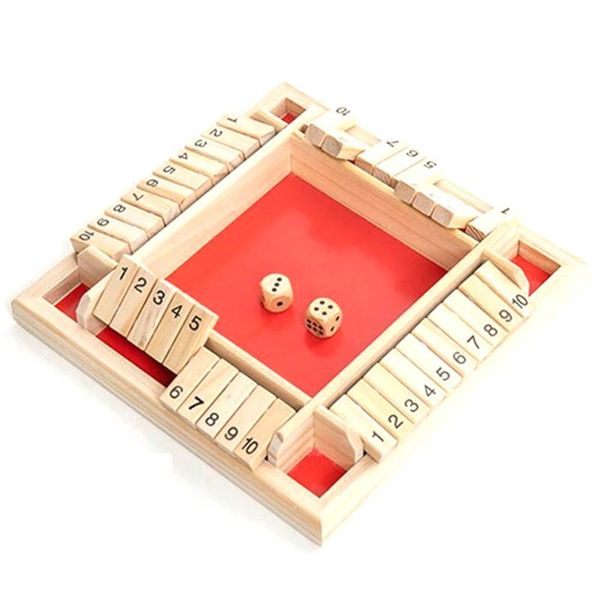 

wooden traditional four sided 10 number pub bar board dice party funny game toys four-sided flop toy favor