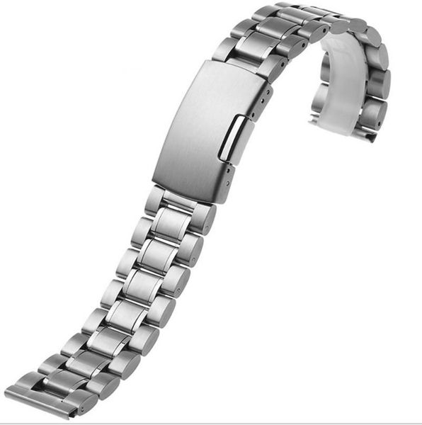 

watch bands 20mm 22mm stainless steel band strap straight end solid links color silver, Black;brown