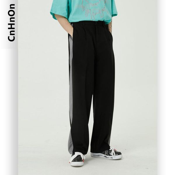 

men's pants product summer products korean style color matching loose and versatile casual trousers m8-a-1131, Black