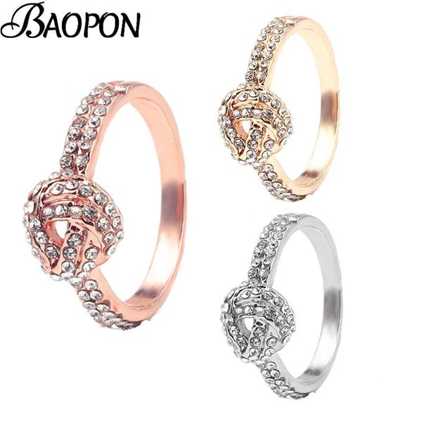 

wedding rings baopon heart finger for women girls sparkling zircon brand engagement jewelry gift drop, Slivery;golden