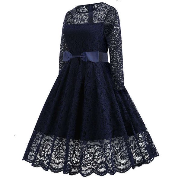 

lace swing dresses casual slim dress with belt, Black;gray