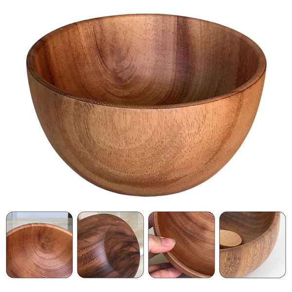 

bowls 1pc 8x6cm practical wood salad bowl creative thicken fruits round