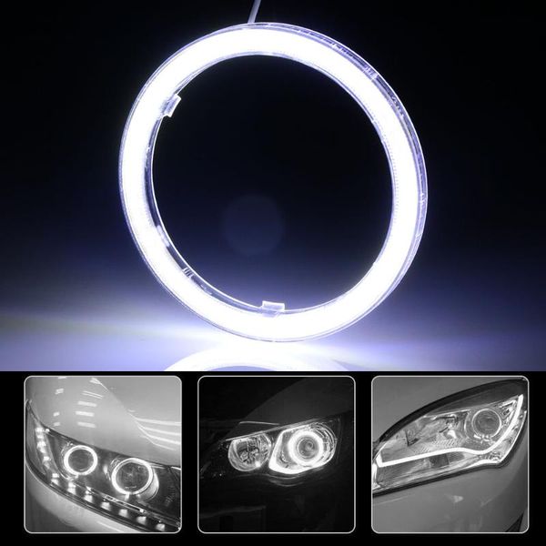 

universal white angel eyes cob halo ring led headlight driving lamp 60/70/80/90/100/110/120mm automobiles accessories car headlights