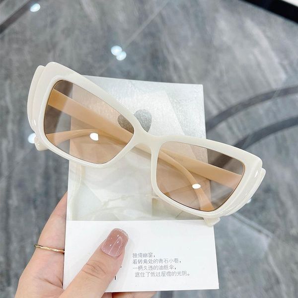 

sunglasses rectangle vintage 2021 fashion design retro small frame sun glasses female lady eyeglass cat eye casual, White;black