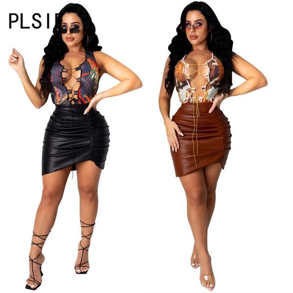 

simple pure color skinny skirt young party lady fashion sheath dress tight club pu mini skirts, Black