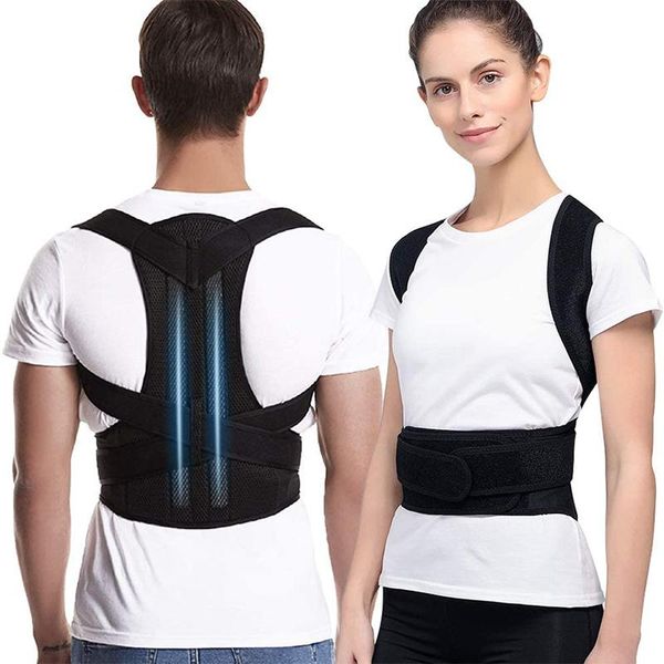 

waist support posture corrector for men and women back brace clavicle sslouching hunching adjustable trainer, Black;gray