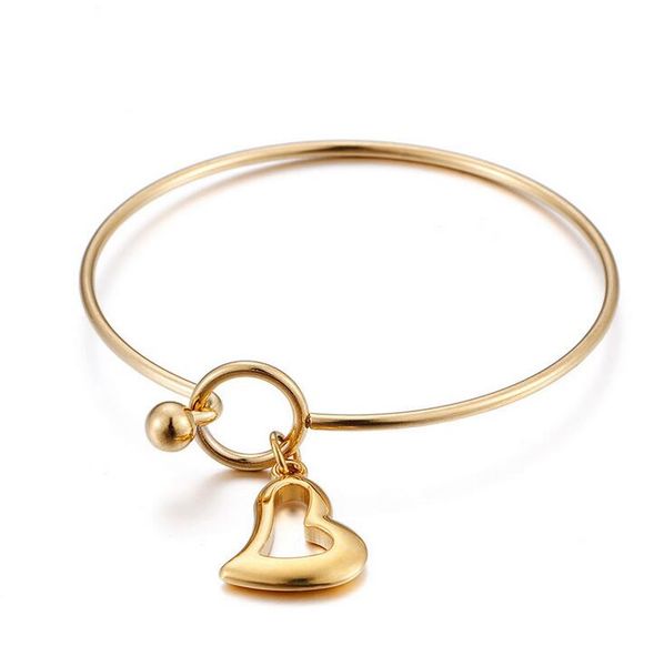 

bracelet woman hollow love heart gold titanium stainless steel bangle & bracelets for women jewelry gifts 3pcs/lot, Black