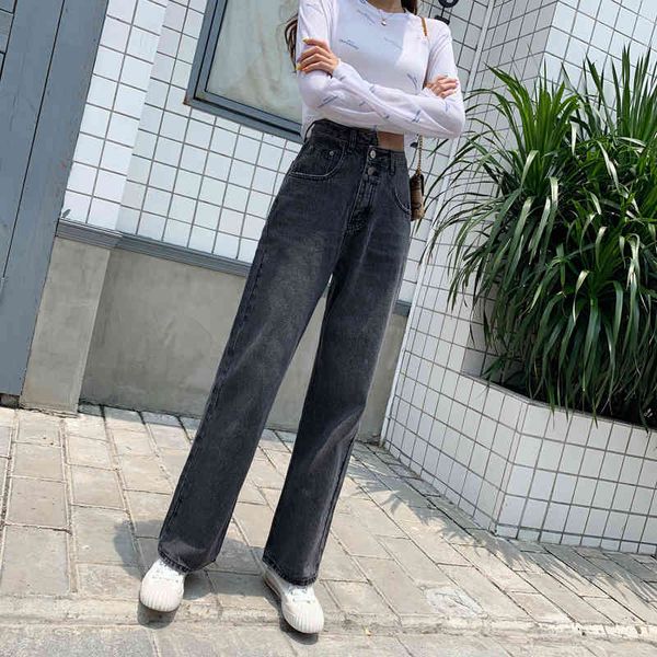 

jeans high waist baggy women korean style streetwear loose wide leg casual long mom jeans boyfriend femme pantalones c5bv wi1z, Blue