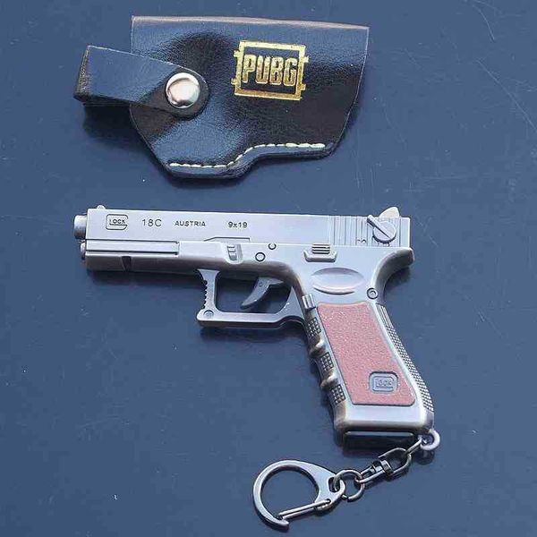 

jedi fleeing chicken eating desert eagle p18c pistol with leather holster alloy weapon model