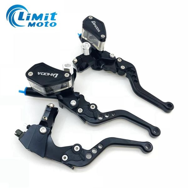 

motorcycle brakes cnc black / red titanium left right hydraulic brake pump master cylinder lever or clutch handle with mirror mounting hole