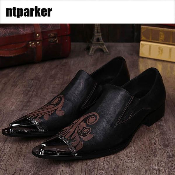 

dress shoes ntparker man personality fashion pointed high-heeled stylist hairdresser man's leather, us6-us12, Black