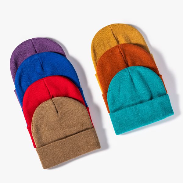 Лыжная вязать крышка осенью и зимой чистого цвета шерстяные шапки могут добавить логотип