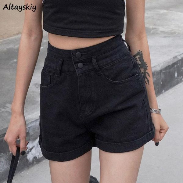 

women's shorts women denim girls summer casual korean style all-match students ins trouser distressed solid streetwear bf female, White;black