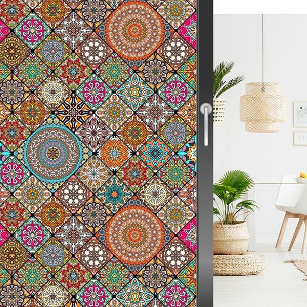 

window stickers 12 styles mandala vintage glass pvc self-adhesive film electrostatic frosted home decor
