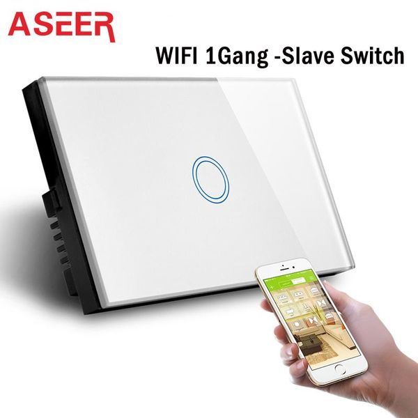 

smart home control aseer,eu/uk/us 1/2/3/4gang/curtain wifi slave switch,two way switch need to work with master switch,can't used alone