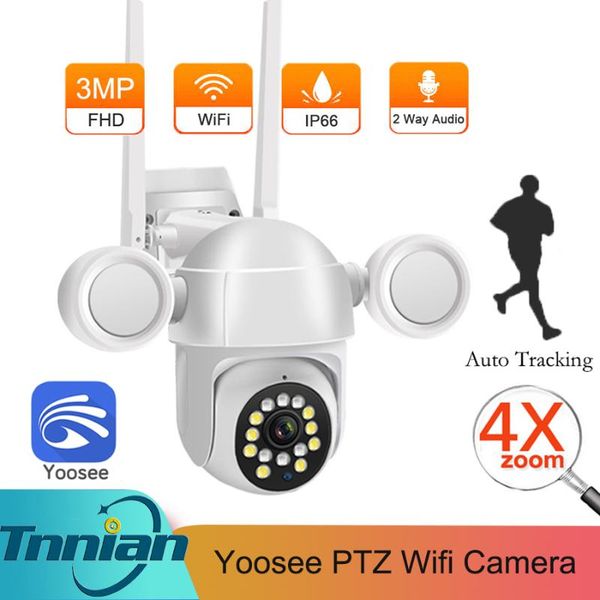 

cameras 1080p ip camera smart auto motion tracking ip66 waterproof outdoor floodlight 3mp security cctv ptz wifi two way audio